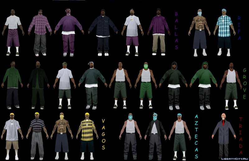 GTA San Andreas Beta Gang Skins Added Mod